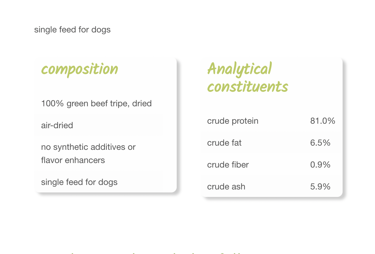 Knabber Zeit - Beef tripe green dried for dogs 200g