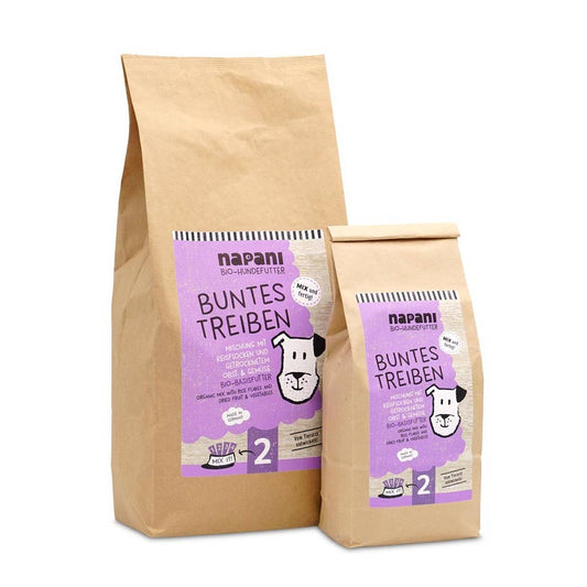 Organic basic muesli "Buntes Treiben" with brown rice and pumpkin (For Dogs) 1kg 50% OFF (Auto discount)