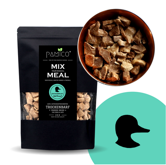 Freeze-dried duck breast MIX MEAL dry raw food (for Dogs & Cats) 100g