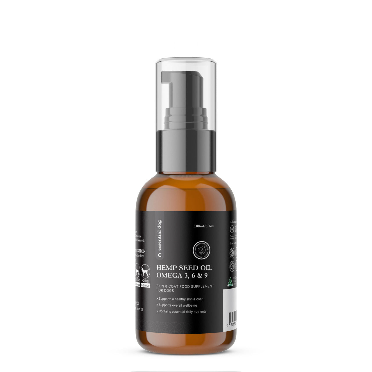 100% Raw Hemp Seed Oil (Skin, Coat and Stress Formula) - 100ml
