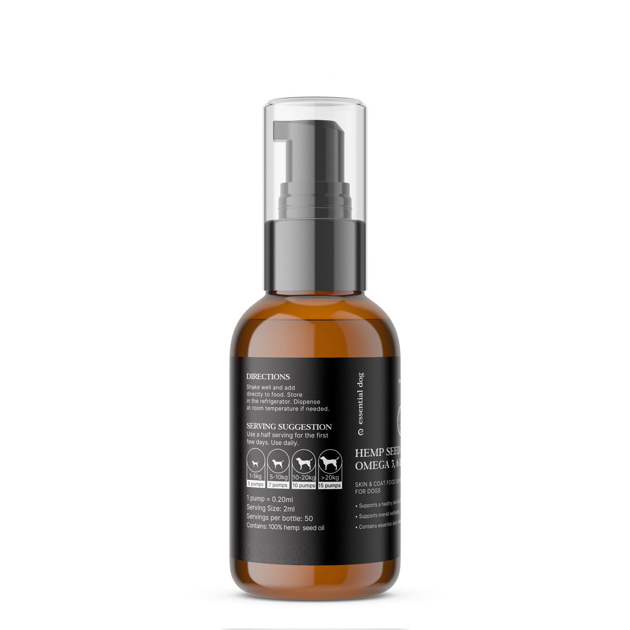 100% Raw Hemp Seed Oil (Skin, Coat and Stress Formula) - 100ml