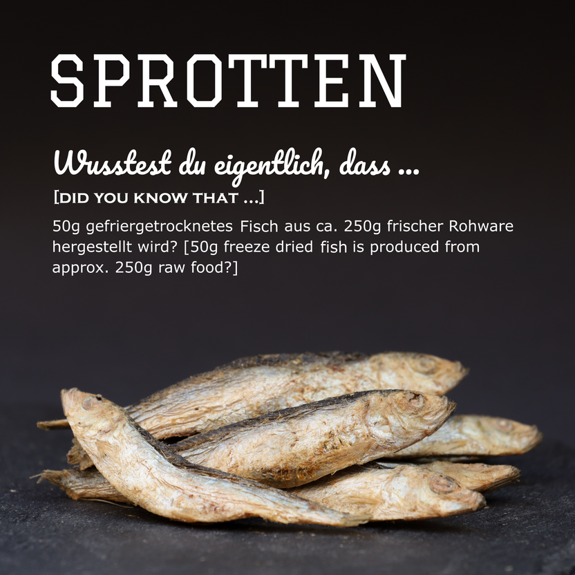 Freeze-dried sprats goodies – fish snack with high-quality protein & vitamin D (for Dogs & Cats)