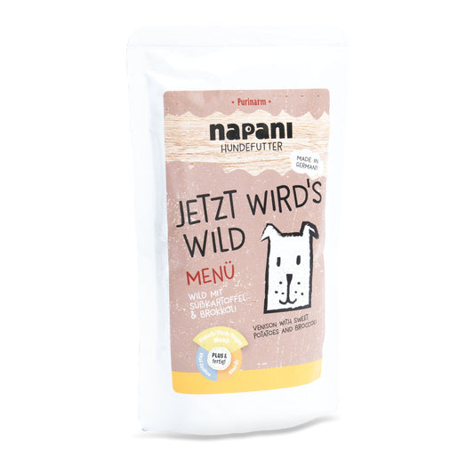 Menu "Now it's getting wild" with game and sweet potatoes (For Dogs) 150g