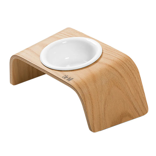 Woody God mat (Enkel Skål) Bentwood Djurmatsbord