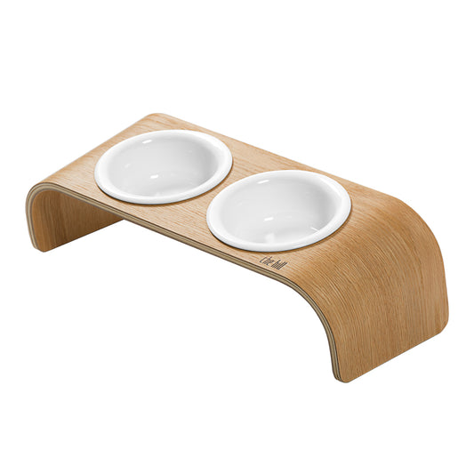 Woody God Mat (Dubbel Skål) Bentwood Djurmatsbord