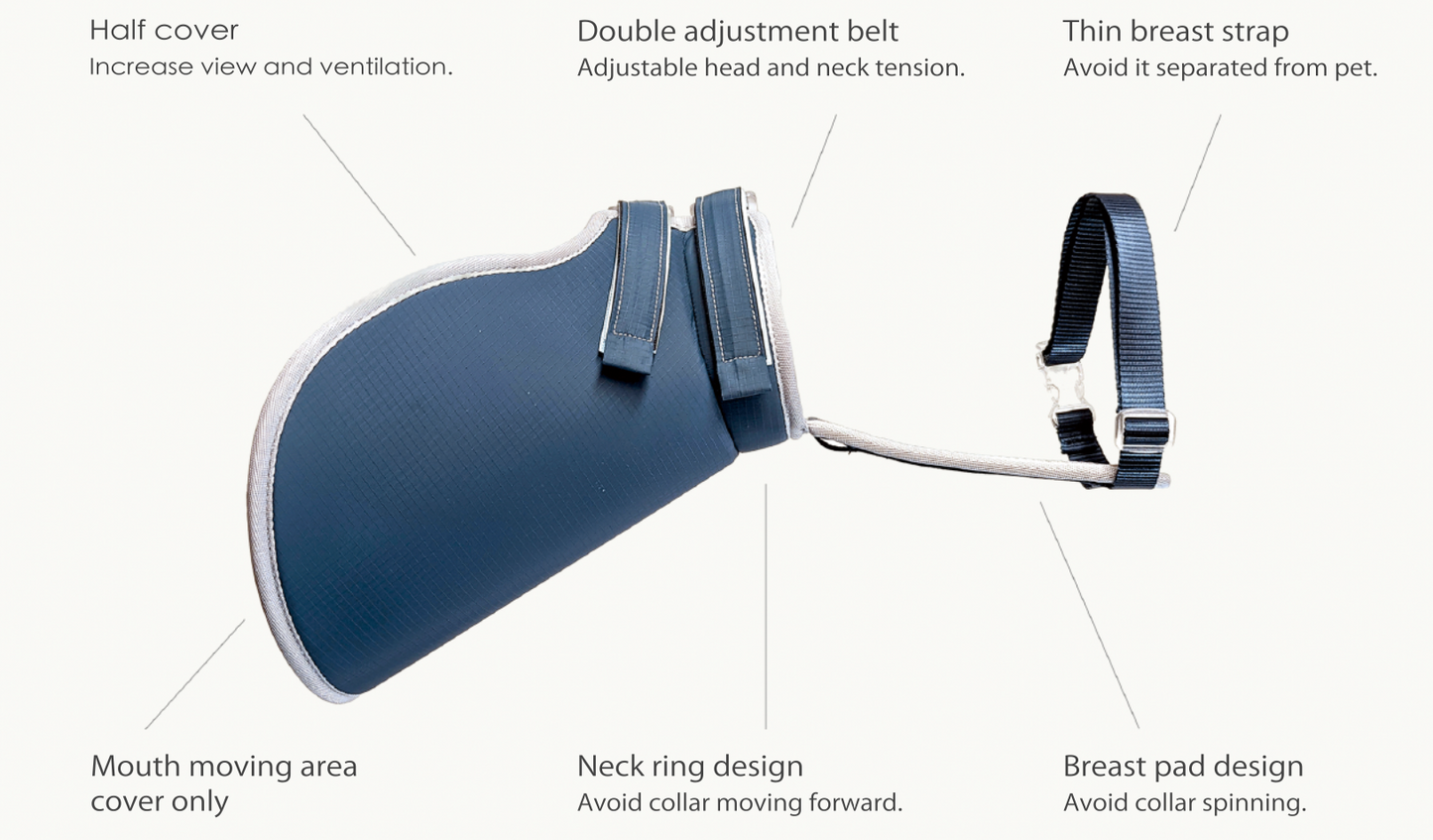 Half cone collar / elizabethan collar for pet