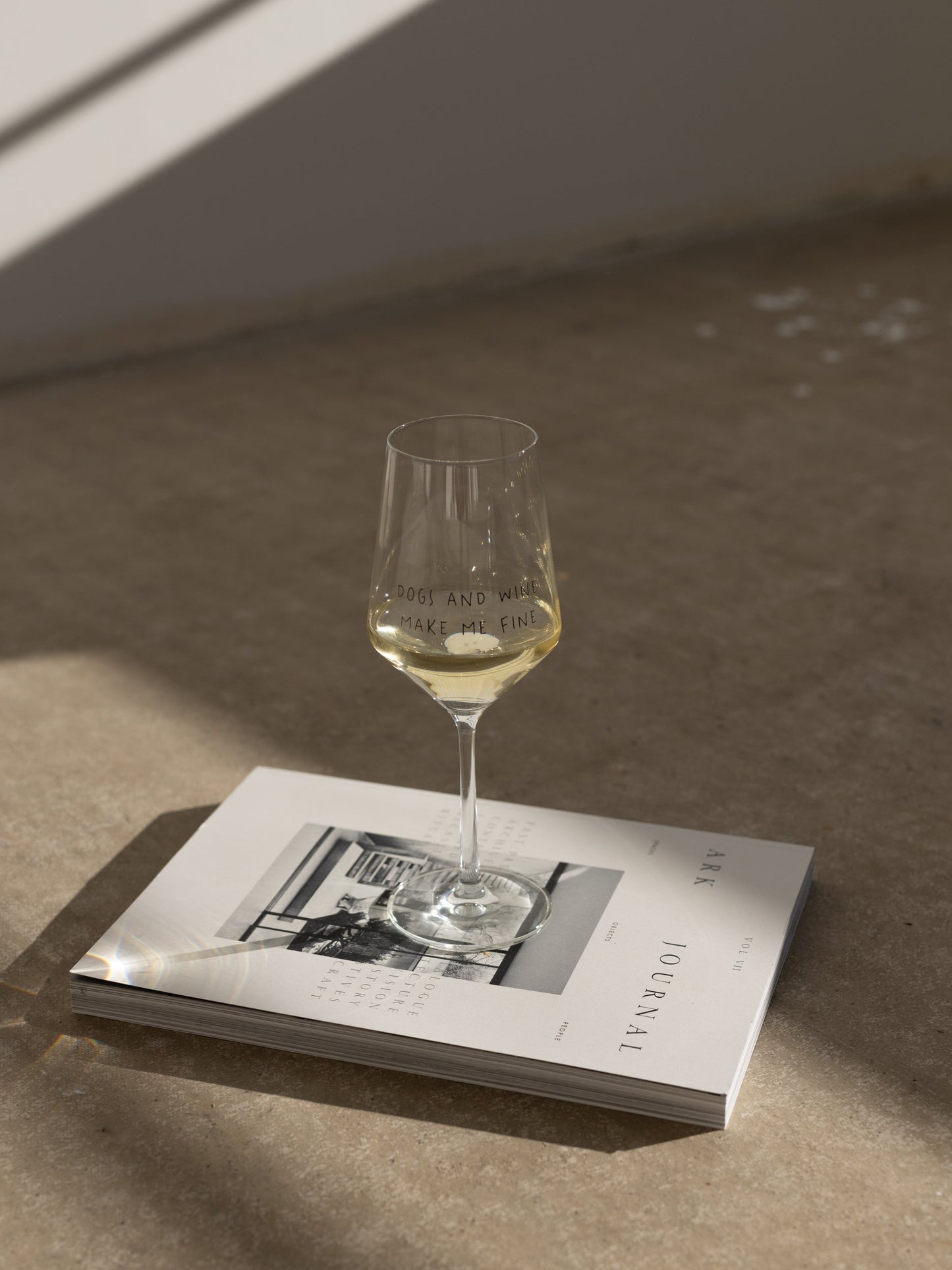 “Dogs and Wine Make Me Fine” Wine Glass - 55cl