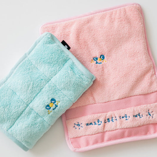 Fluffy Towel Toy Set  (2pcs Blue + Pink)