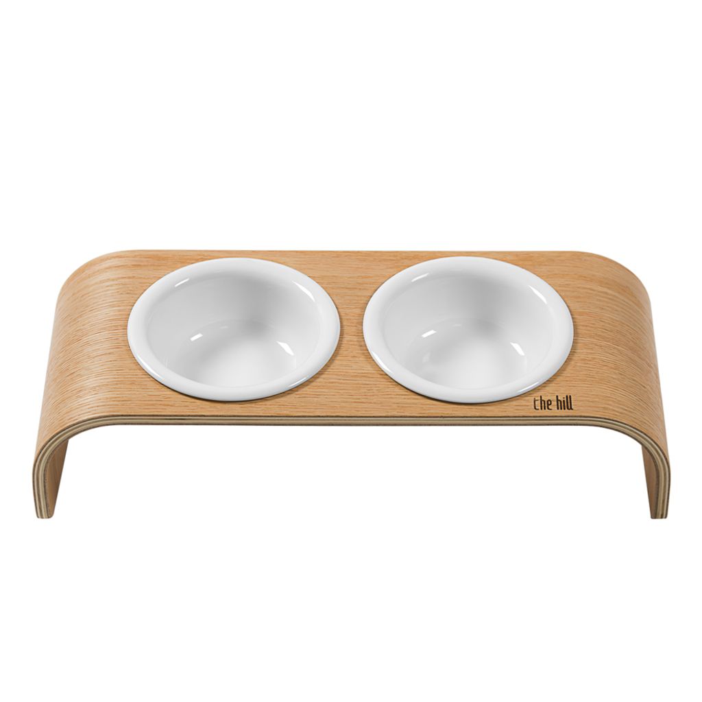 Woody God Mat (Dubbel Skål) Bentwood Djurmatsbord